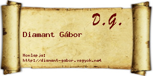 Diamant Gábor névjegykártya